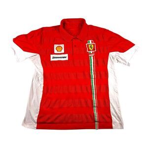 Vintage Puma Ferrari Scuderia Men's Polo Shirt‎ Size XL Red Patches